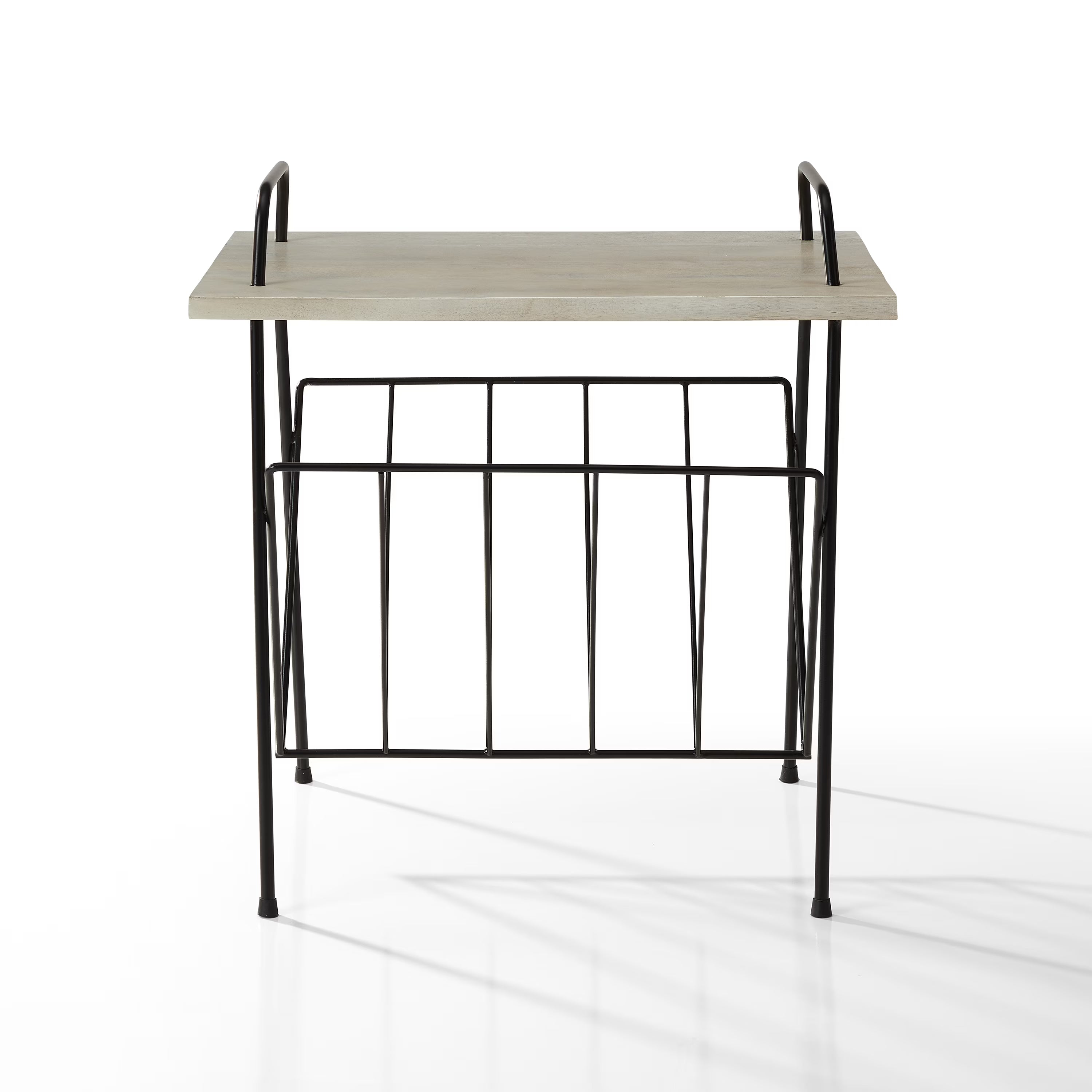 Natural Wood and Metal Turntable Stand C9823