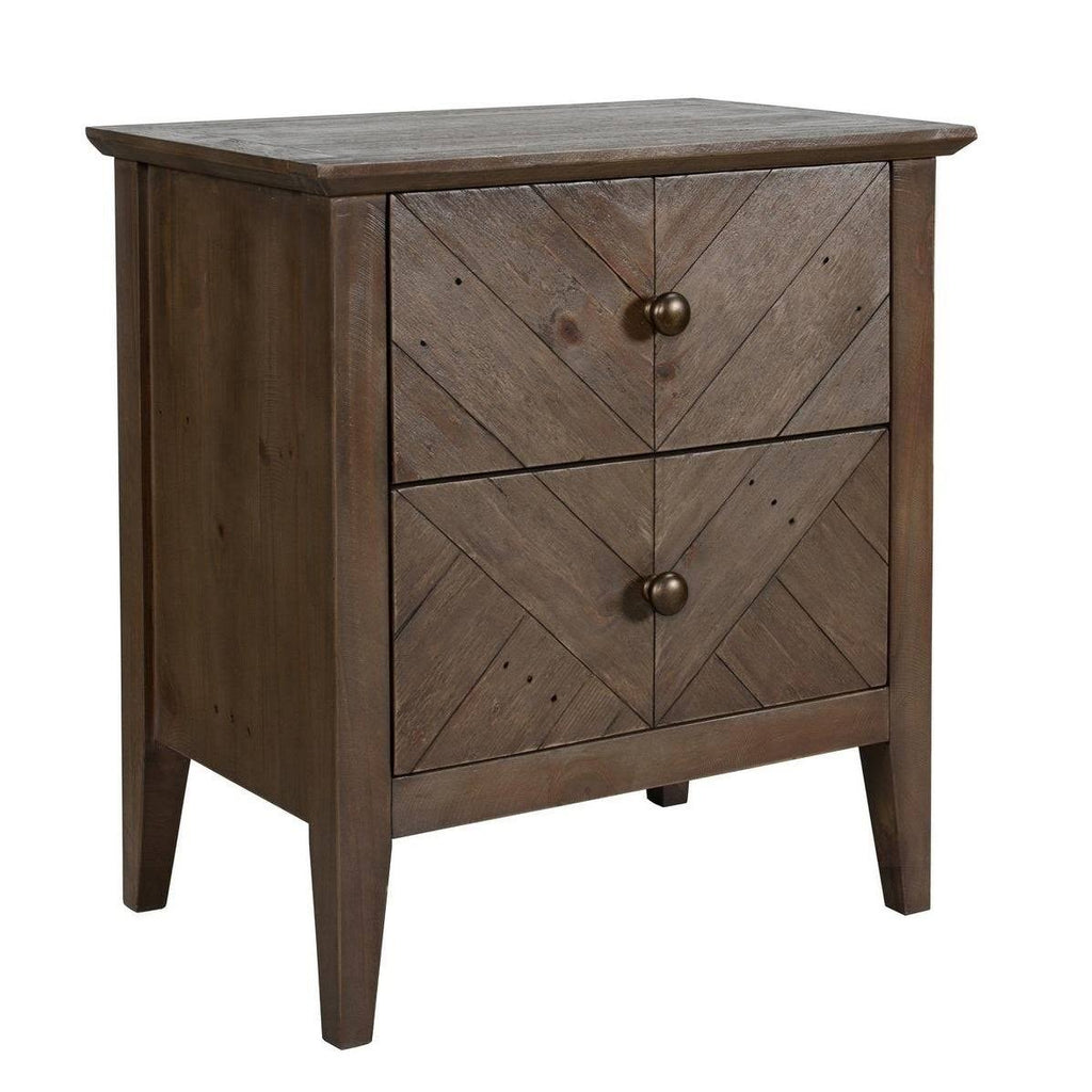 Reclaimed Pine 2-Drawer Nightstand B65771