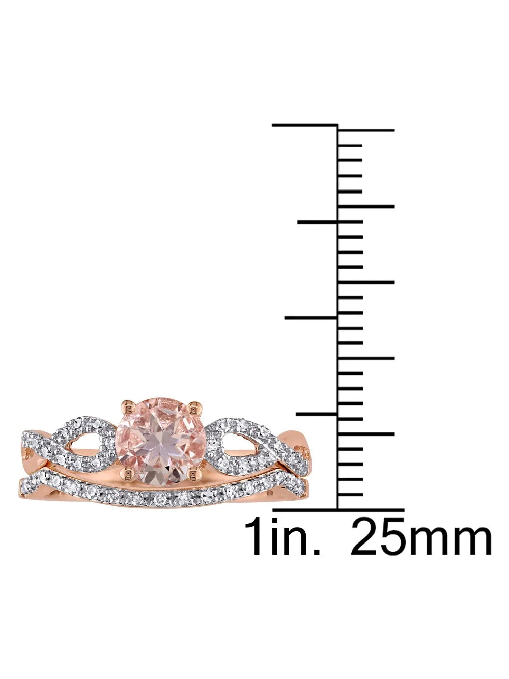 10K Pink Gold Morganite and Diamond Engagement Ring N5104