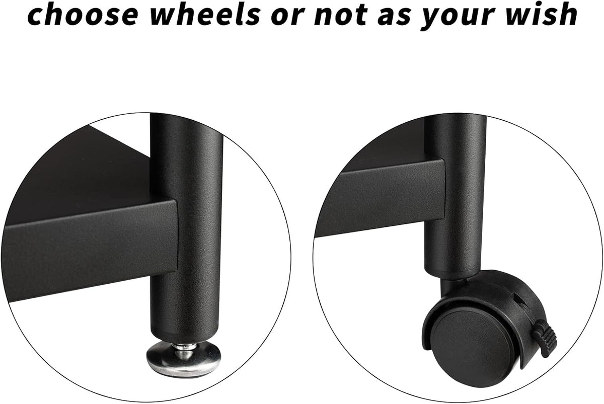 27.5 Inch 4 Tire Metal Wire Storage Shelf Black Utility Rack, Pack of 2 C262016