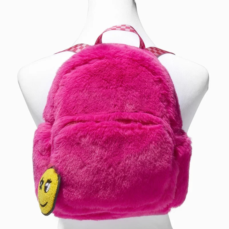 Pink Furry Mini Backpack L9406