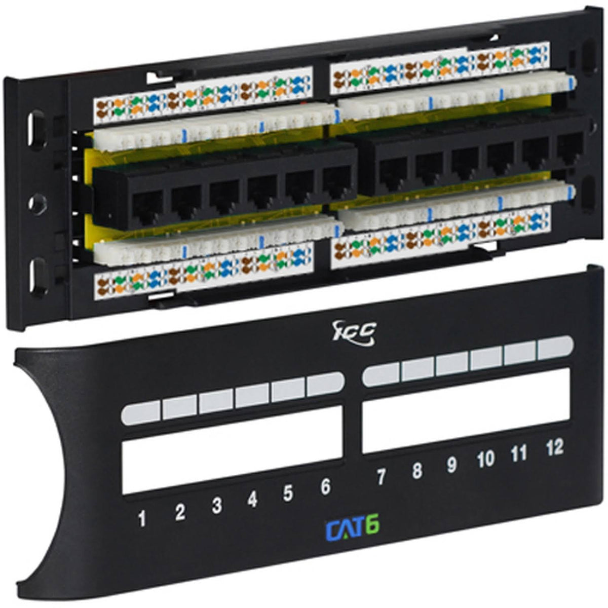 Patch Panel Cat 6 Front 12-Port J568