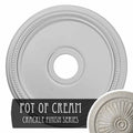 18x22OD x 3 5/8x22ID x 1 1/8x22P Ceiling Medallion, Hand-Painted Pot of Cream Crackle S10327
