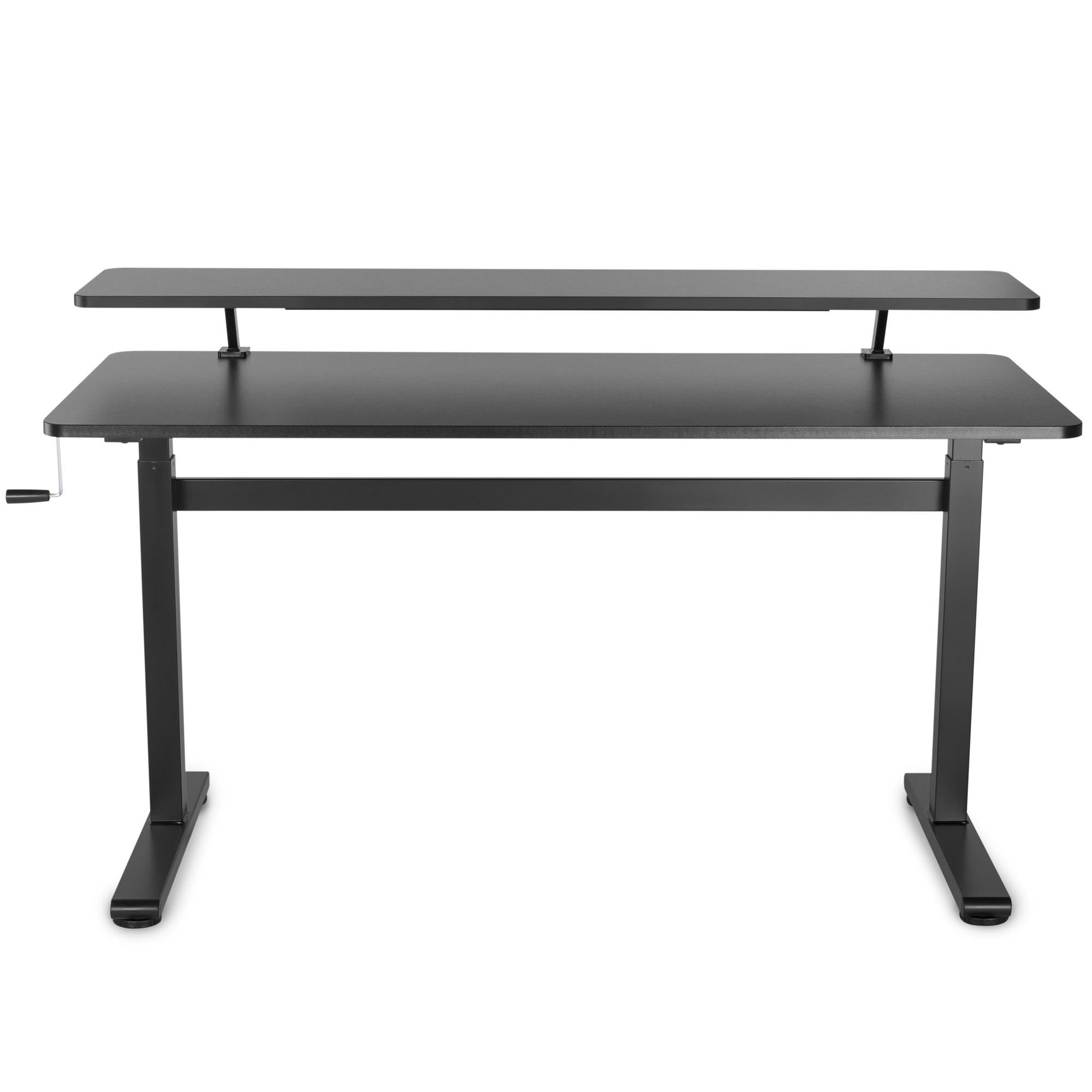 Crank Height Adjustable Standing Desk with Attachable Shelf Y9022