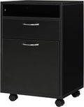 Black Mobile File Cabinet with Lockable Drawer N451