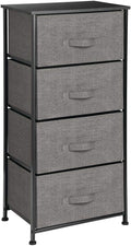 Charcoal Gray/black 4 Drawer Vertical Dresser Storage Tower B780