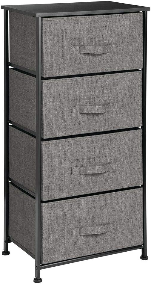 Charcoal Gray/black 4 Drawer Vertical Dresser Storage Tower B780