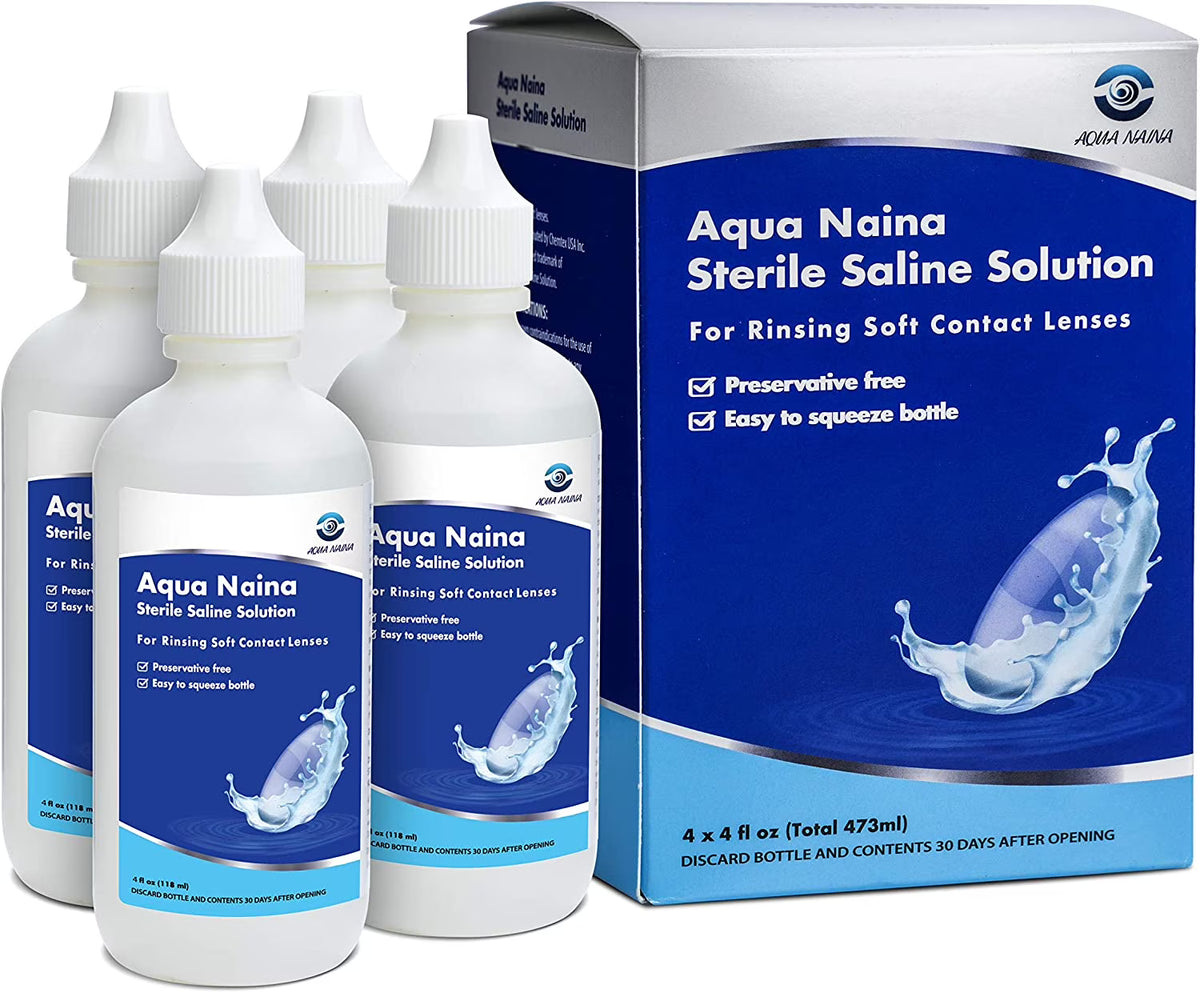 Preservative Free Sterile Saline Solution for Soft Contact Lenses (4x 4Fl. Oz) U6502