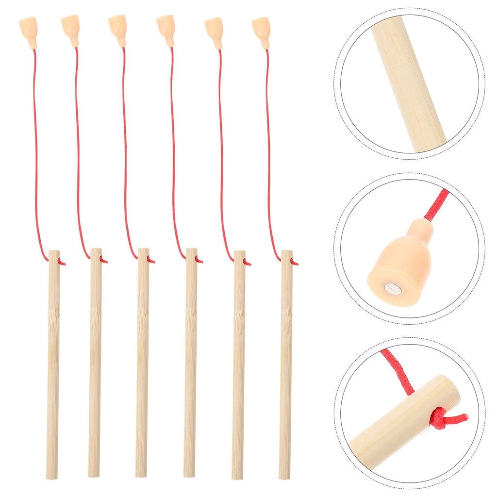 5Pcs Wooden Magnetic Fishing Poles Toys T9091