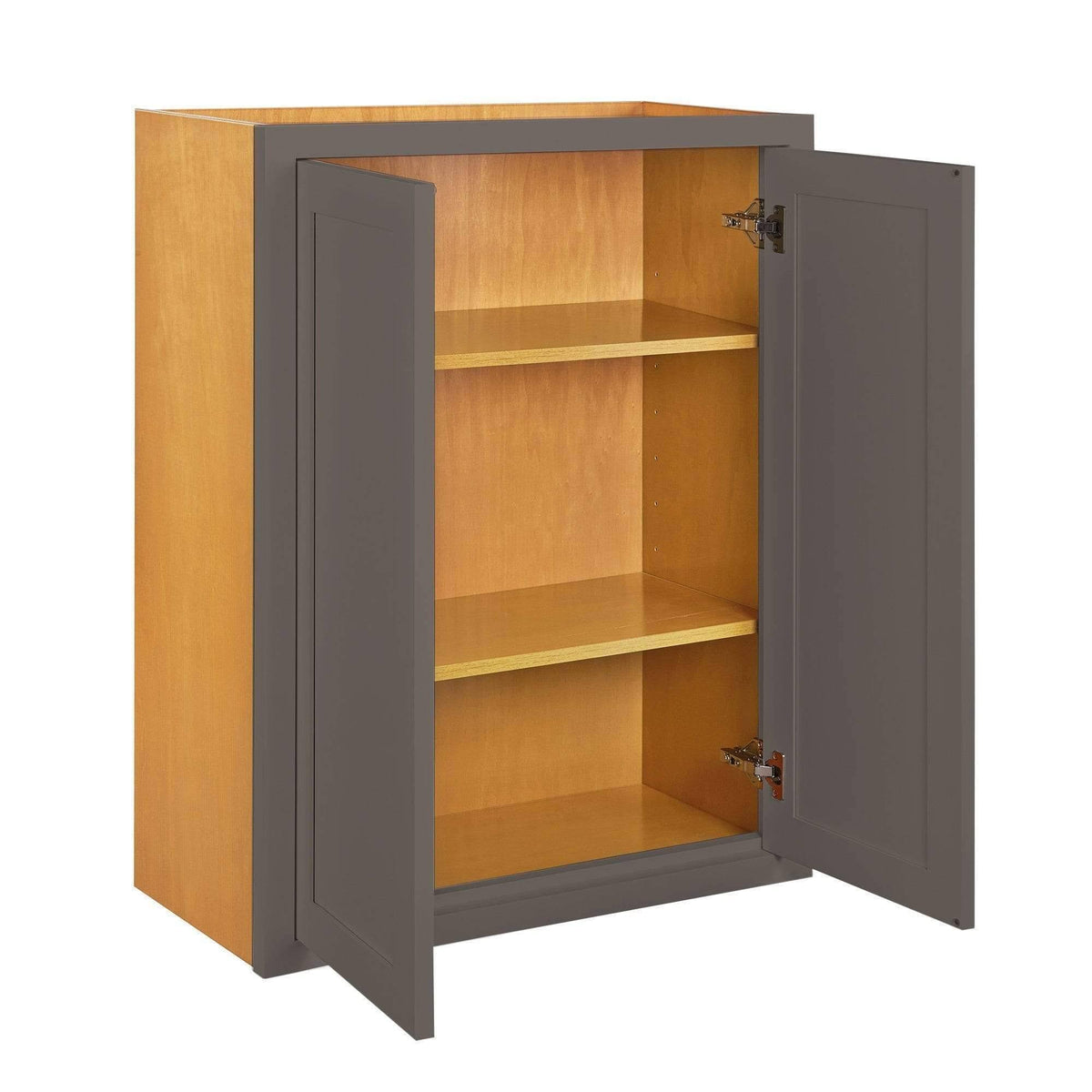 30 inch Wide Wall Kitchen Cabinet Dark Gray Inset Shaker Double Door E406