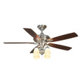 Polished Nickel Ceiling Fan with Light U112