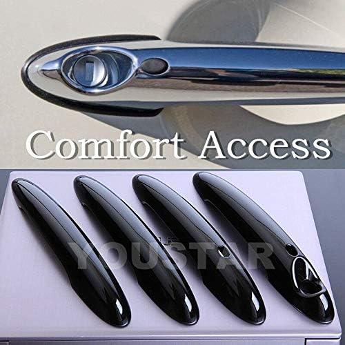 Door Handle Cover with Push Button Gloss Black Pack of 2 A4328