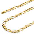 14k Yellow Gold Polished 8.5mm Hollow Figaro Chain Necklace with Lobster Claw Clasp - 22" V928