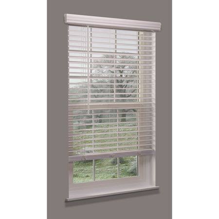 Cordless Faux Wood Blind, White, 66x22w x 32 K3985