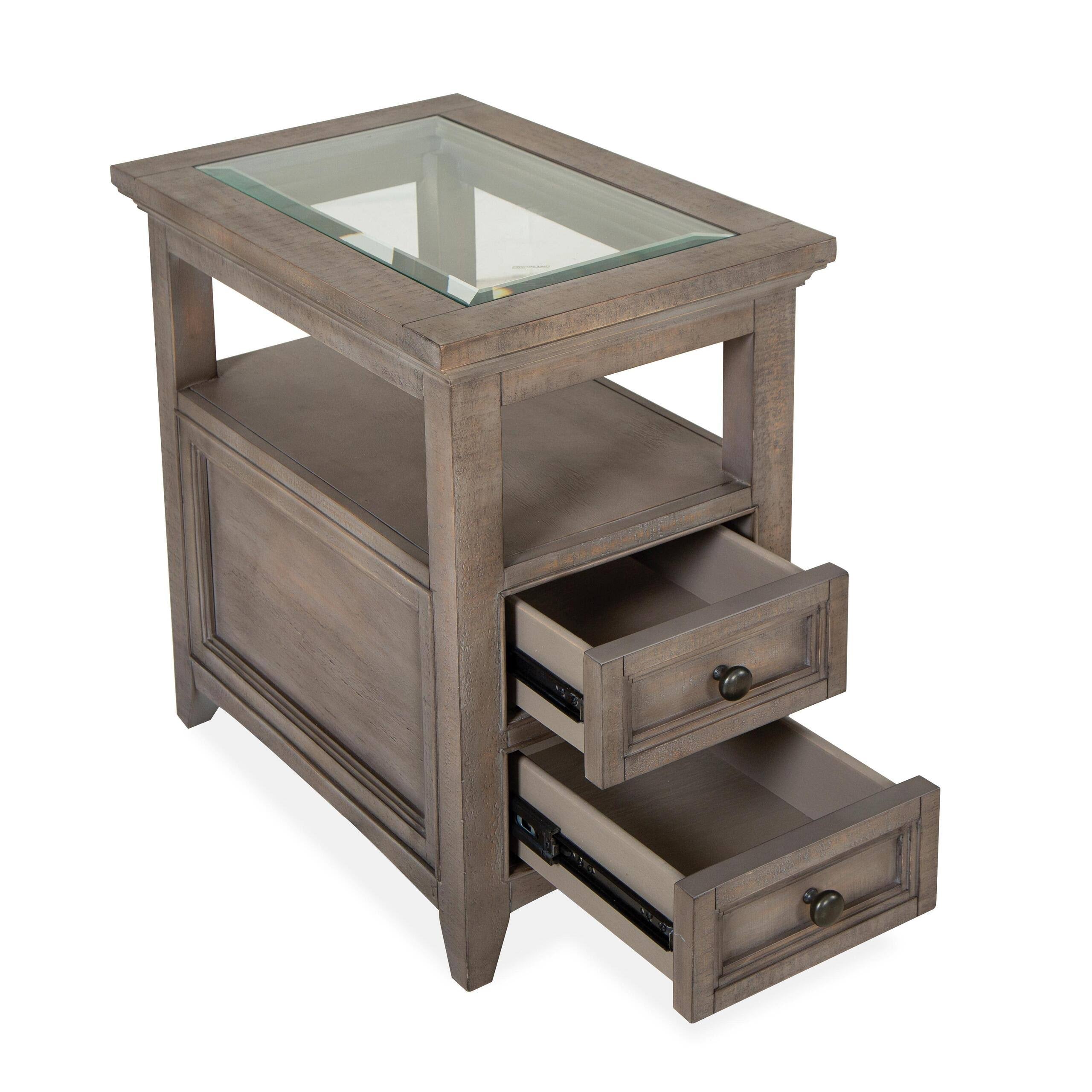 Dovetail Grey Chairside End Table U55245