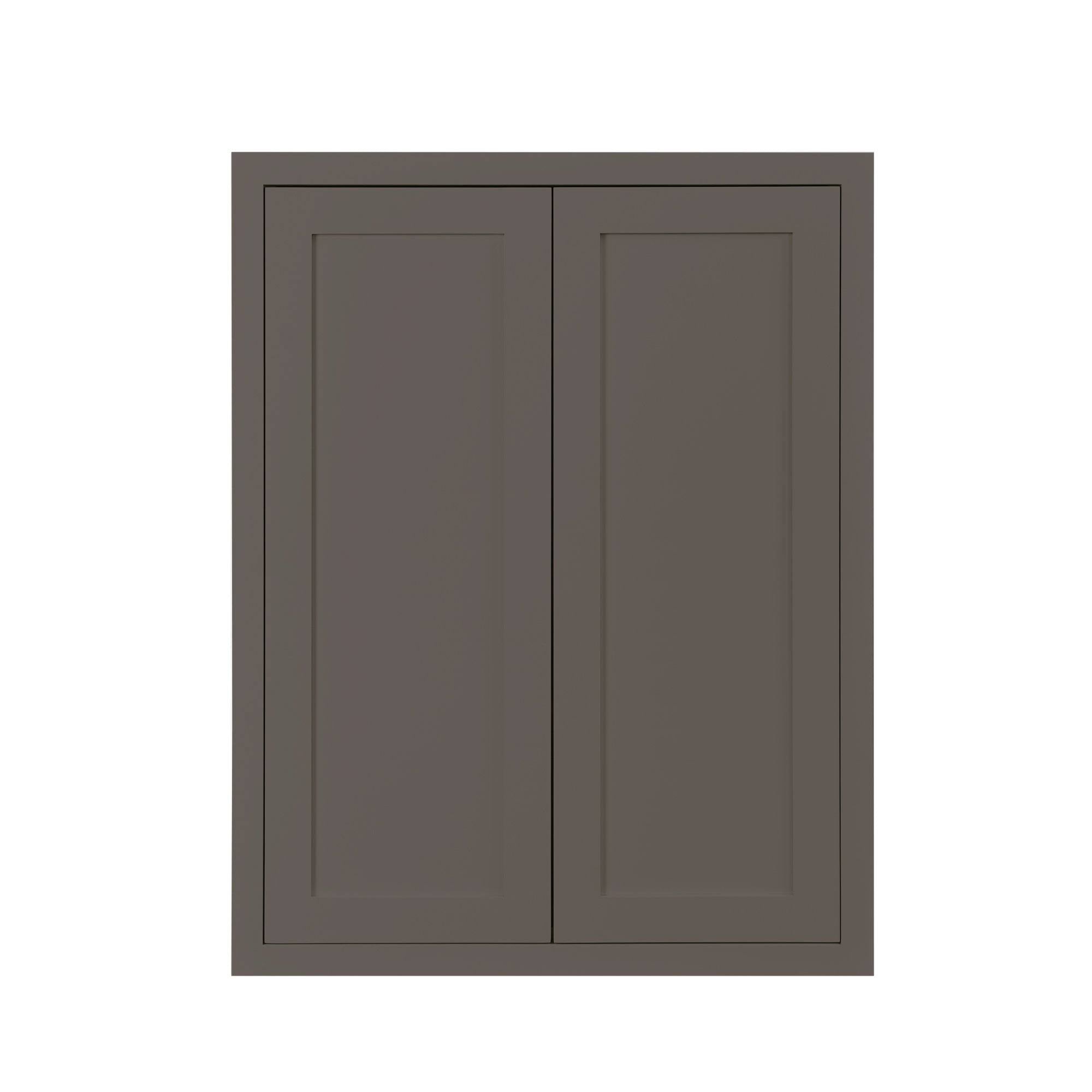 30 inch Wide Wall Kitchen Cabinet Dark Gray Inset Shaker Double Door E406
