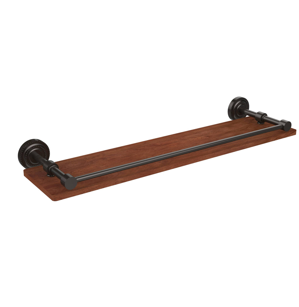 22 in. Solid Ironwood Shelf with Gallery Rail, Oil Rubbed Bronze E91865