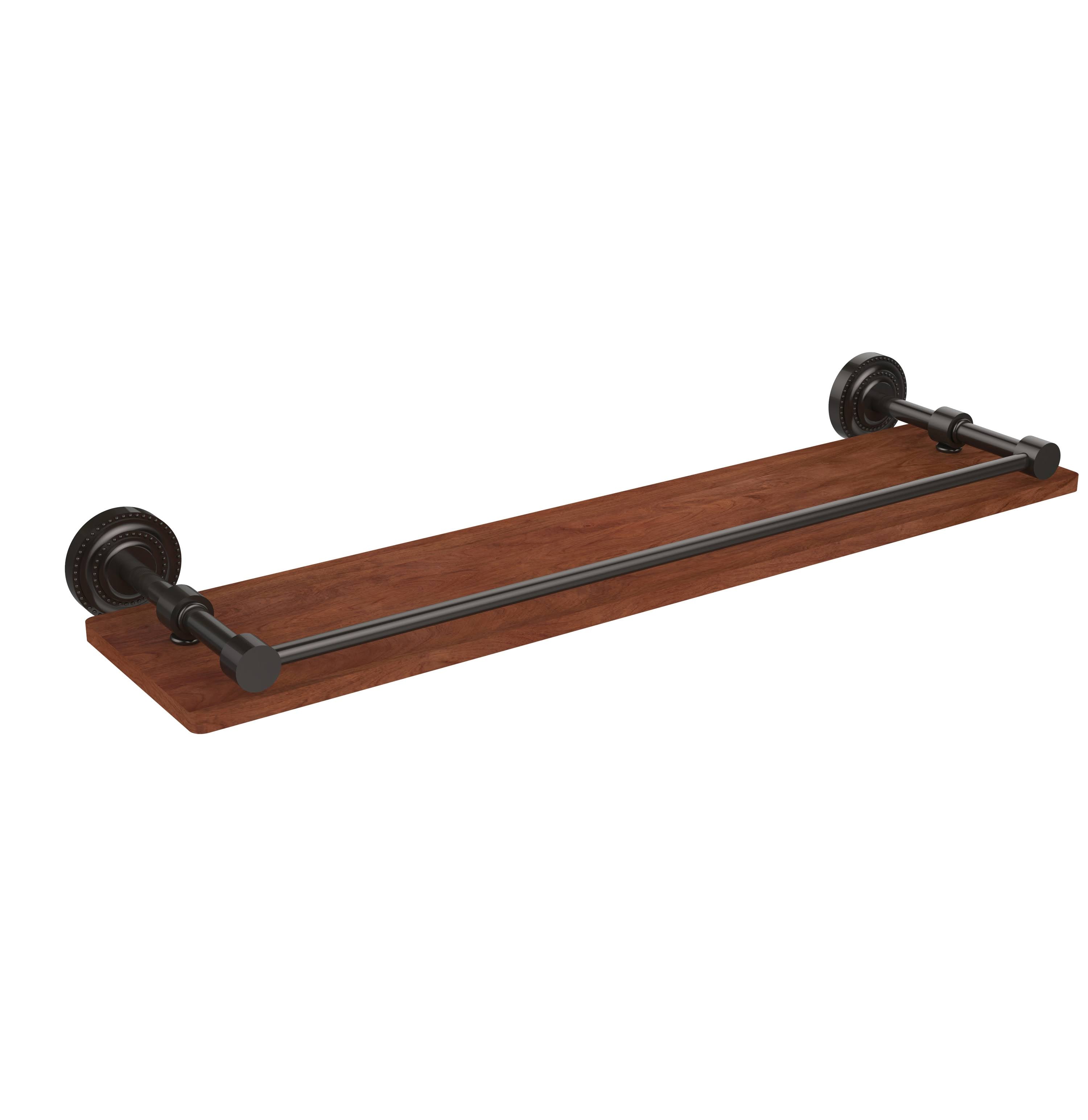 22 in. Solid Ironwood Shelf with Gallery Rail, Oil Rubbed Bronze E91865