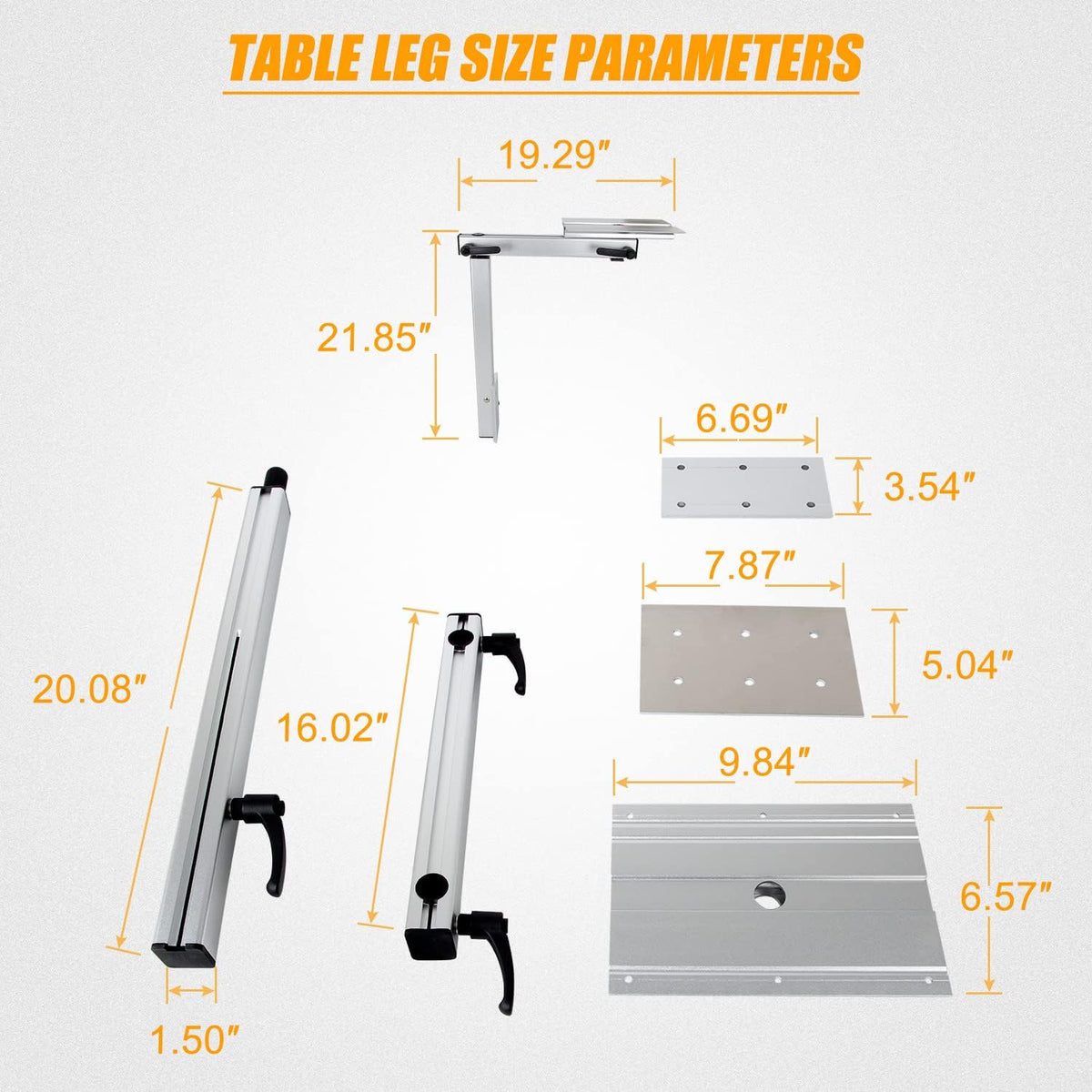 Height Adjust 360 Degree Rotation Removable RV Table Leg Bracket W9506
