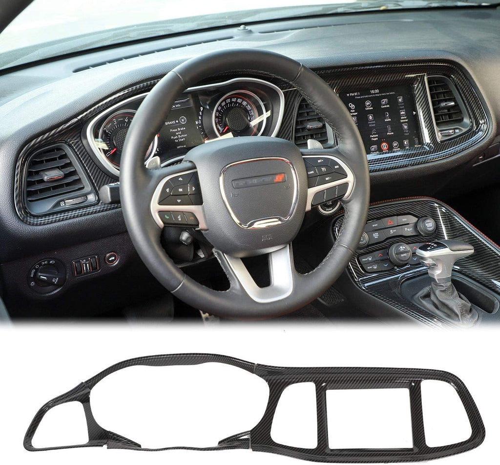 Red Carbon Fiber Center Console Dashboard Panel Trim X9530