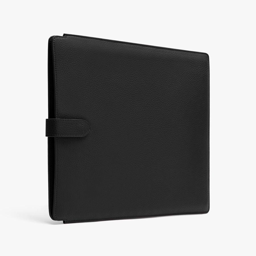 Black Pebbled Leather Inch A928