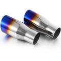 2.5 Inch Inlet Blue Burnt Stainless Steel Exhaust Tip, 2 Pack E8505
