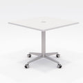 White Pedestal Table with Casters Q791