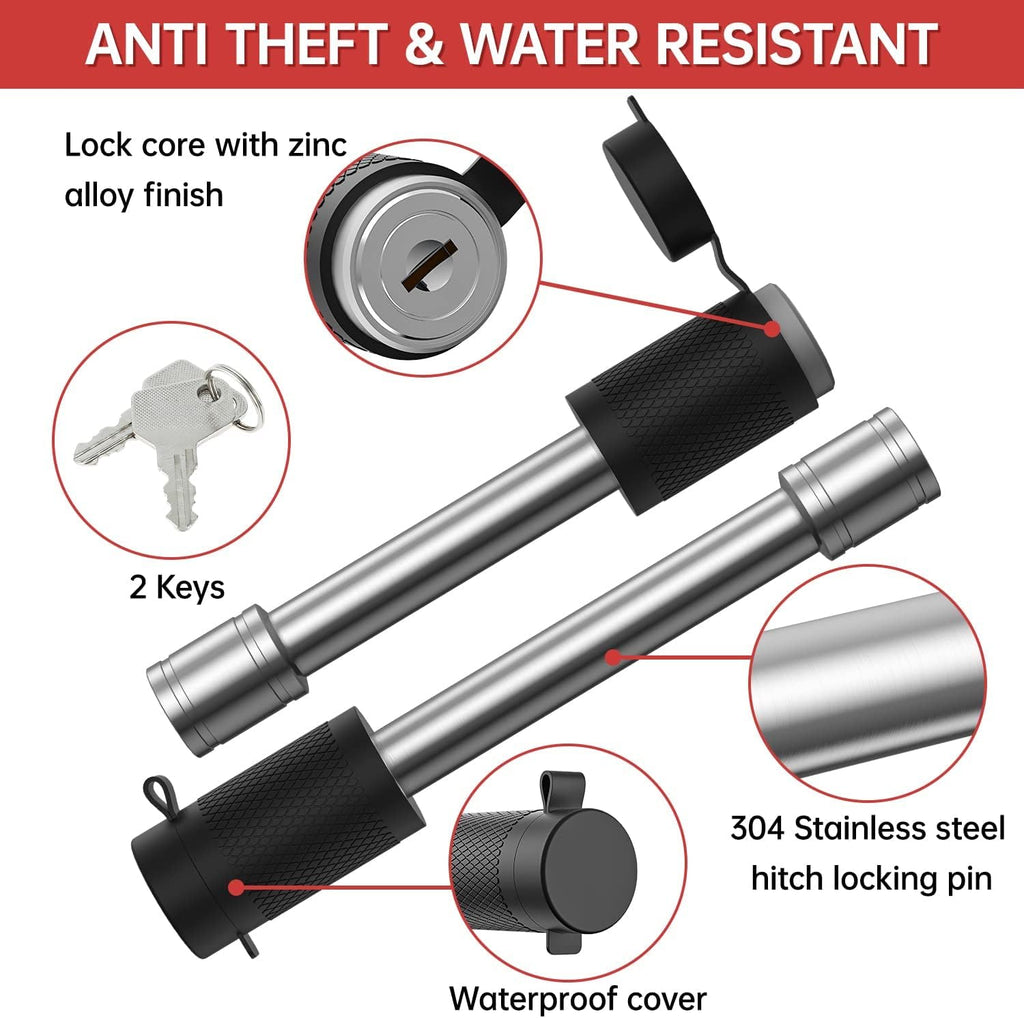 Adjustable Trailer Hitch Ball Mount, 8 Inch Drop, 2.5 Inch Receiver, 18,500 LBS GTW, Forged Aluminum Shank, Dual Balls L313