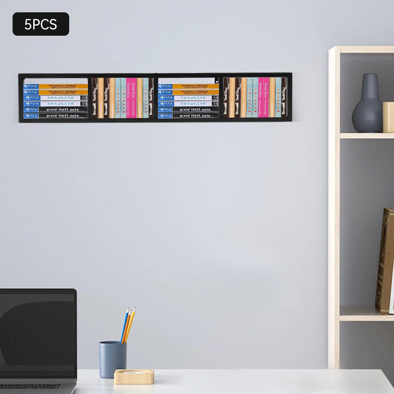 34In Video Game Rack Media Storage Shelves M93566