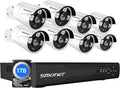 3MP Wireless Security Camera System with Audio, 8CH NVR Kits, 4pcs Indoor Outdoor WiFi IP Cameras, Night Vision F293