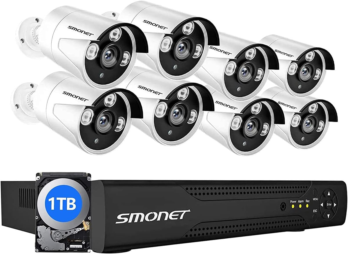 3MP Wireless Security Camera System with Audio, 8CH NVR Kits, 4pcs Indoor Outdoor WiFi IP Cameras, Night Vision F293