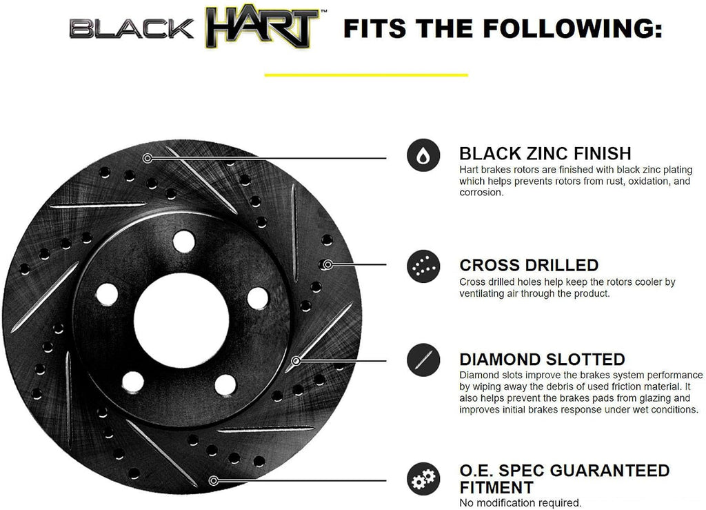 Black Drill/Slot Brake Rotors B4794