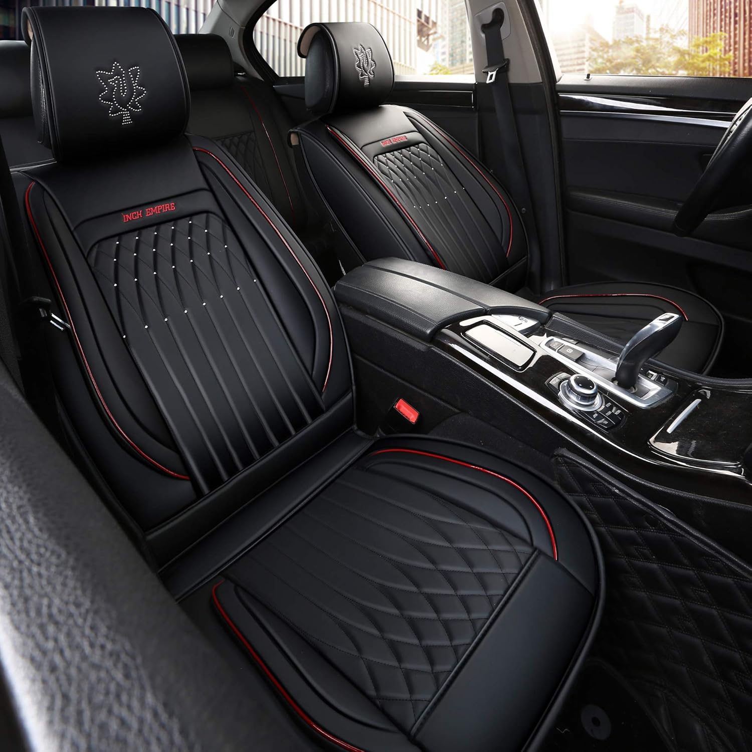 Black&Red Full Set Water Proof Synthetic Leather Car Seat Cover F911099