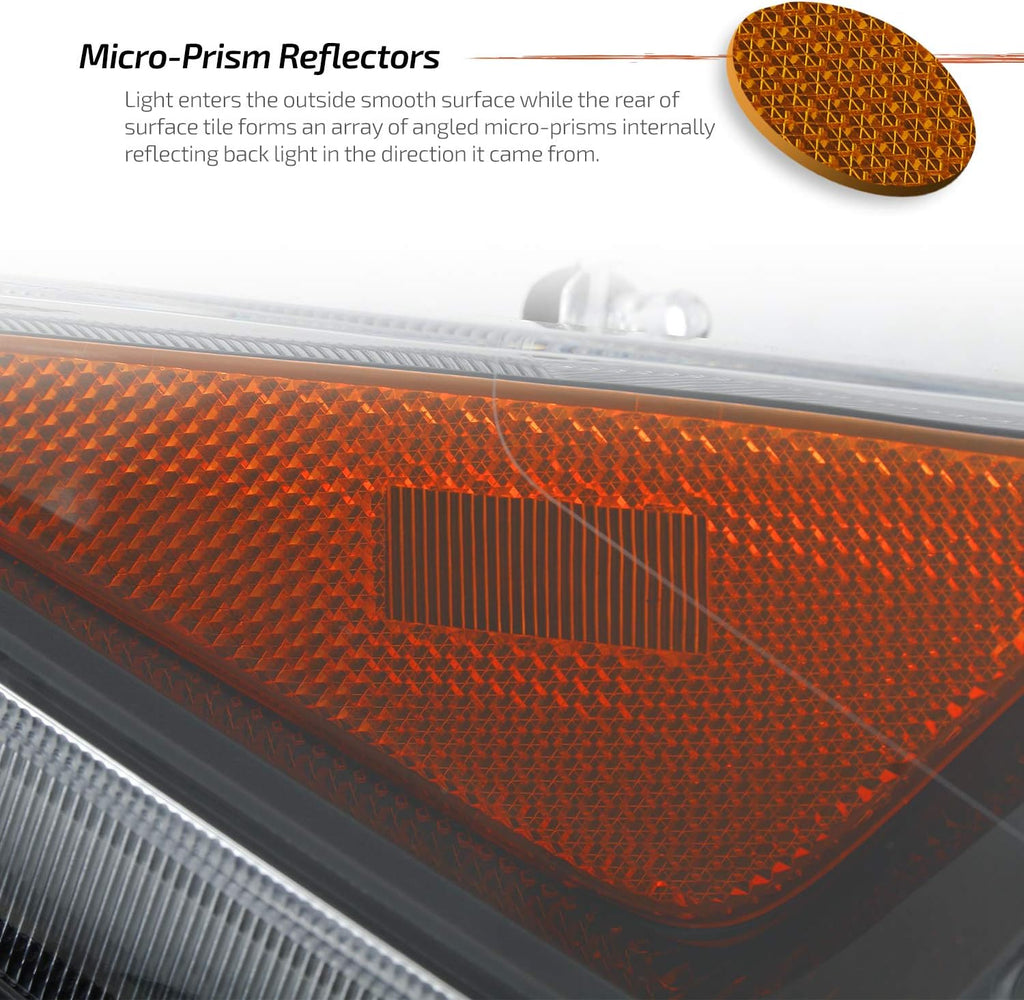 Black Bezel LED Headlights Housing Passenger Side E5262