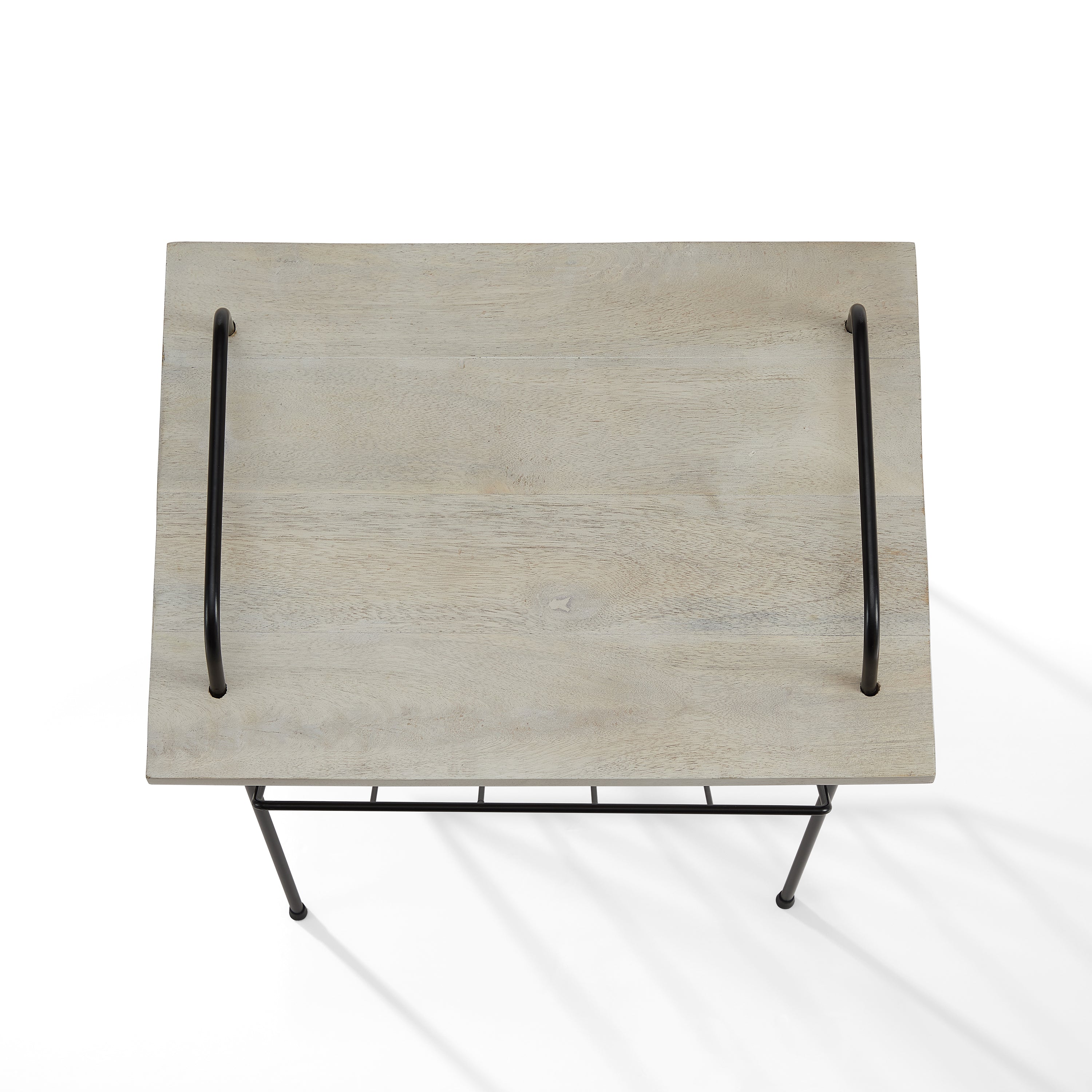 Natural Wood and Metal Turntable Stand C9823