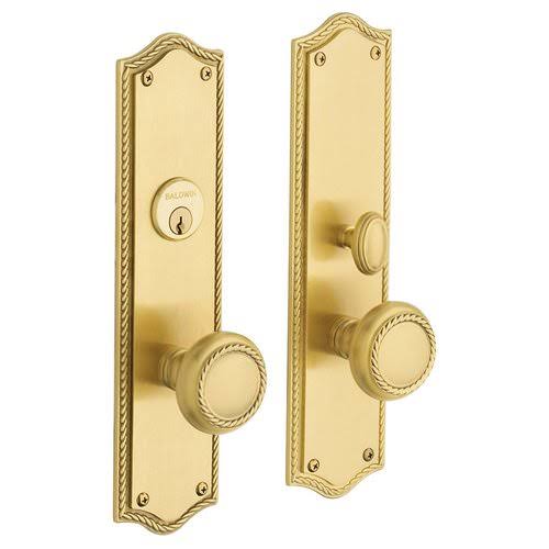 Satin Brass and Brown Dummy Handleset Trim Set J120