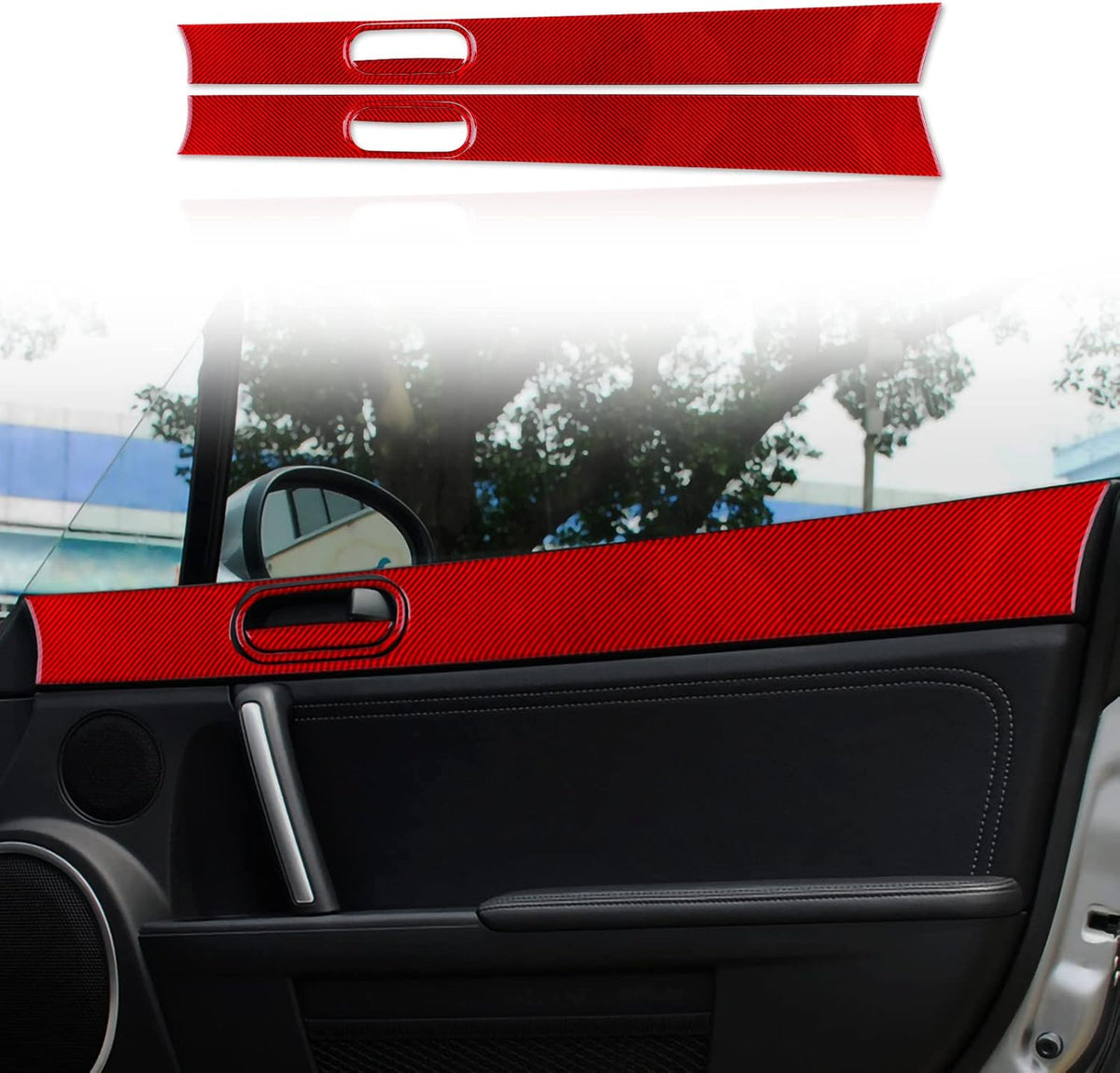 Carbon Fiber Car Inner Door Handle Frame Trim Sticker (Black) L54982