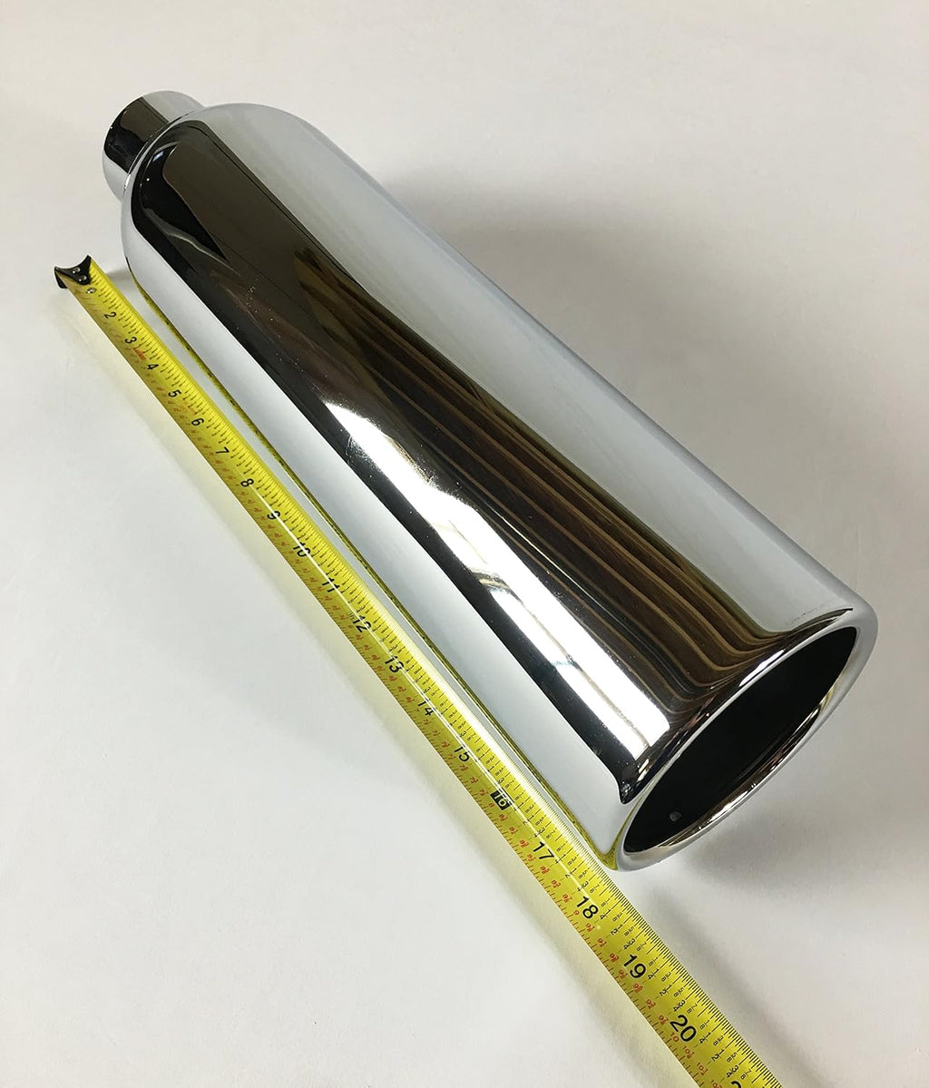 Chrome Plated Rolled Straight Cut Exhaust Tip D568