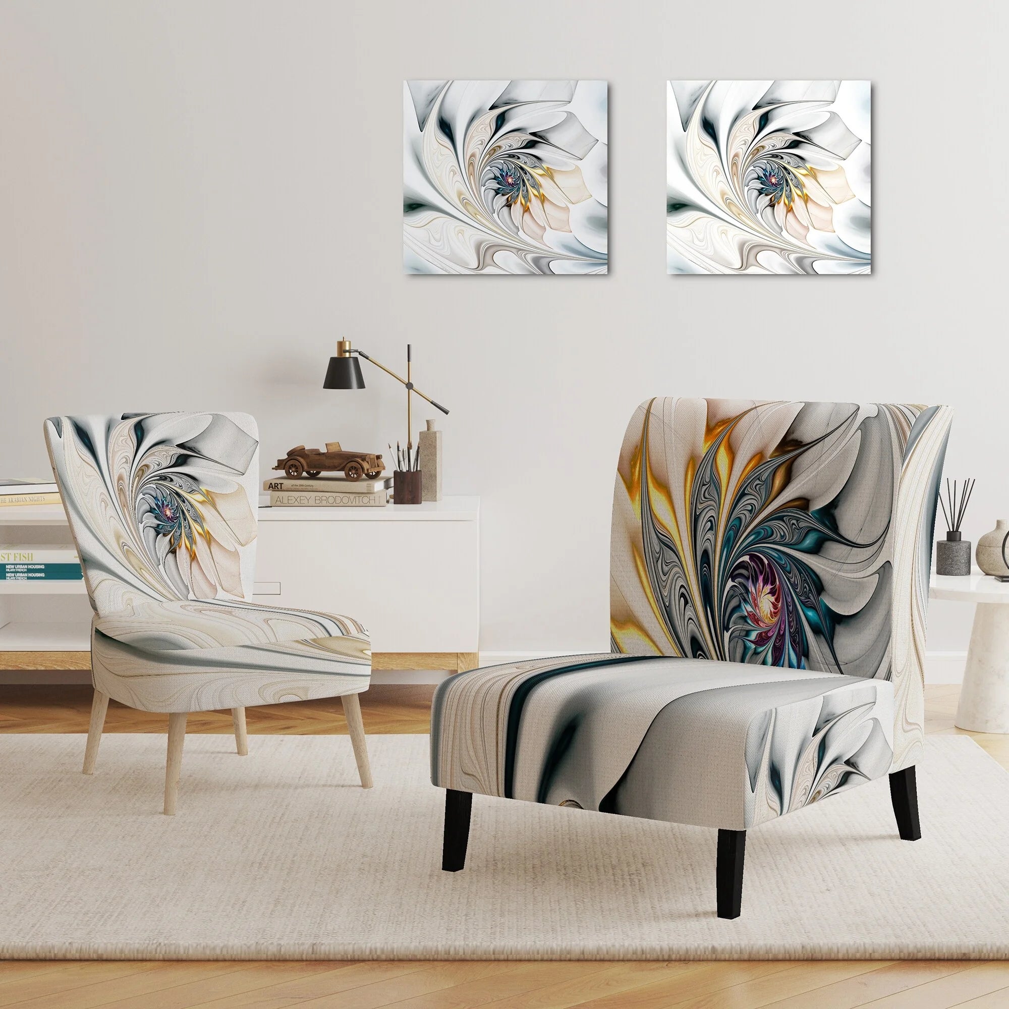Upholstered Floral Accent Chair A26887