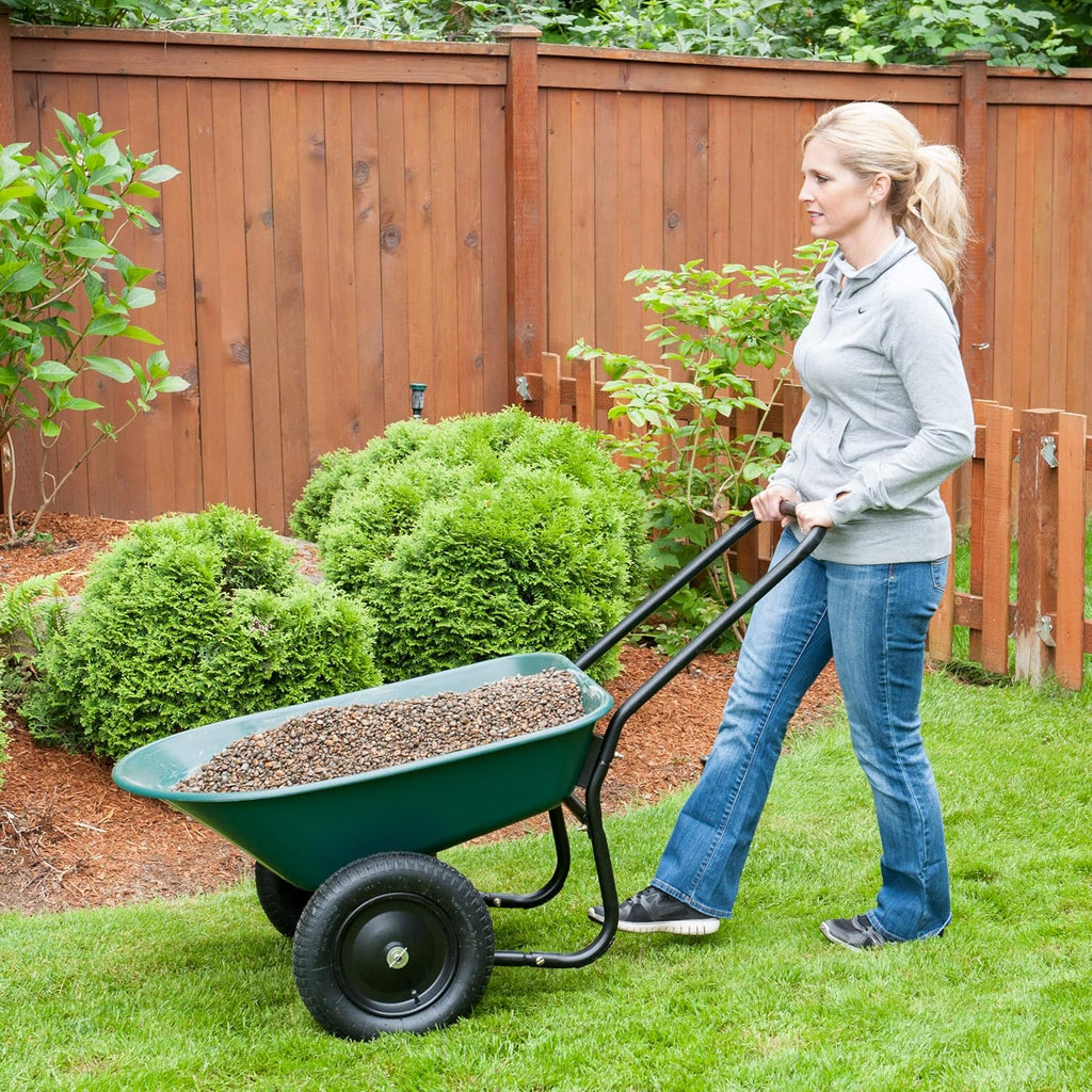 2 Tire Wheelbarrow Garden Cart J162