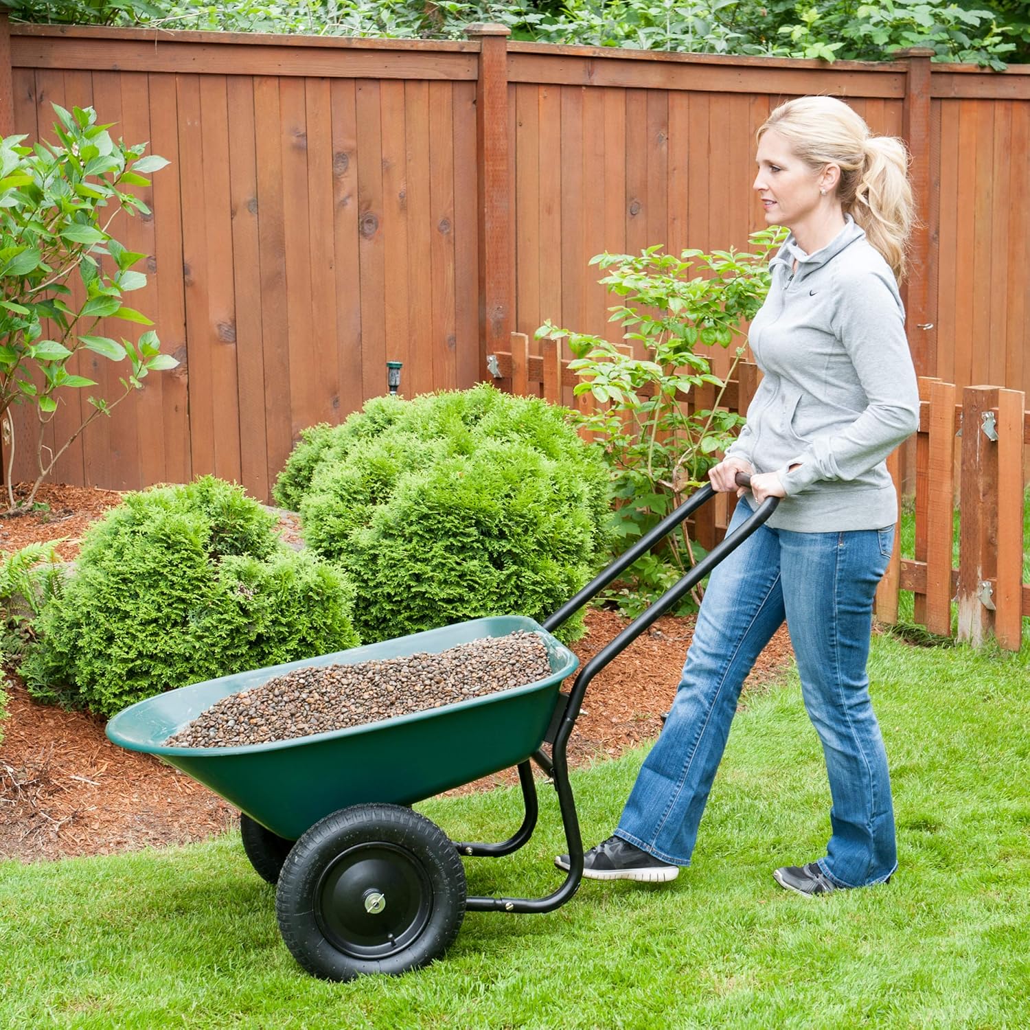 2 Tire Wheelbarrow Garden Cart J162