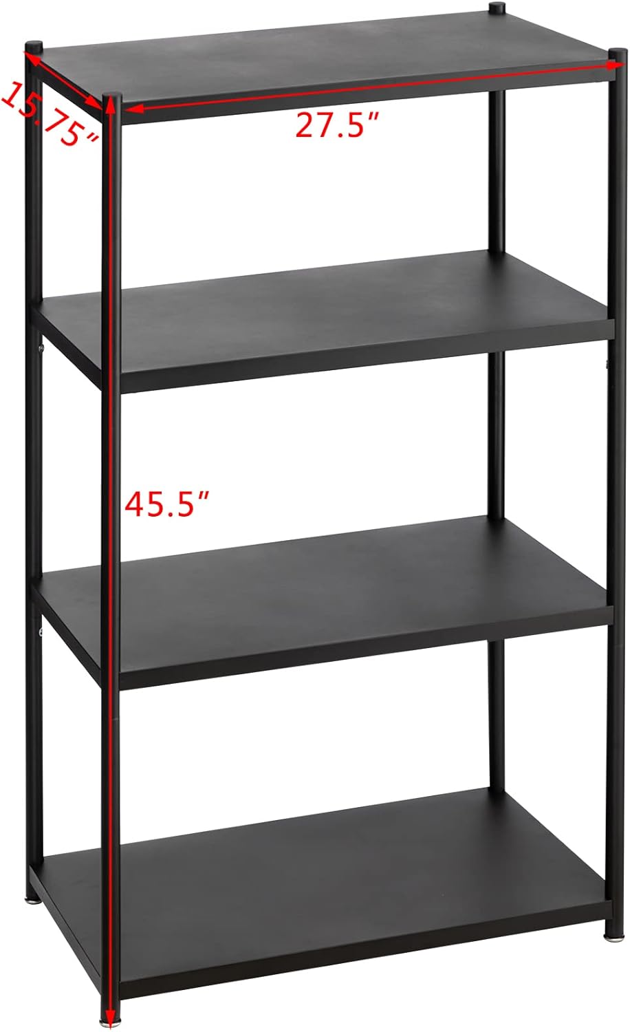 27.5 Inch 4 Tire Metal Wire Storage Shelf Black Utility Rack, Pack of 2 C262016