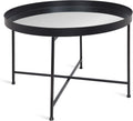 White and Gold Leaf Round Metal Coffee Table T4305