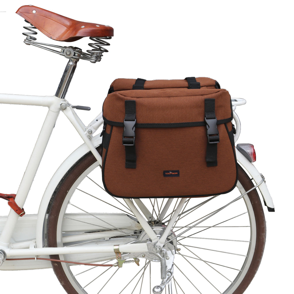 Nylon Double Bike Panniers Bicycle Rear Backseat Luggage Rack Motorcycle Tail Seat Bag O41931