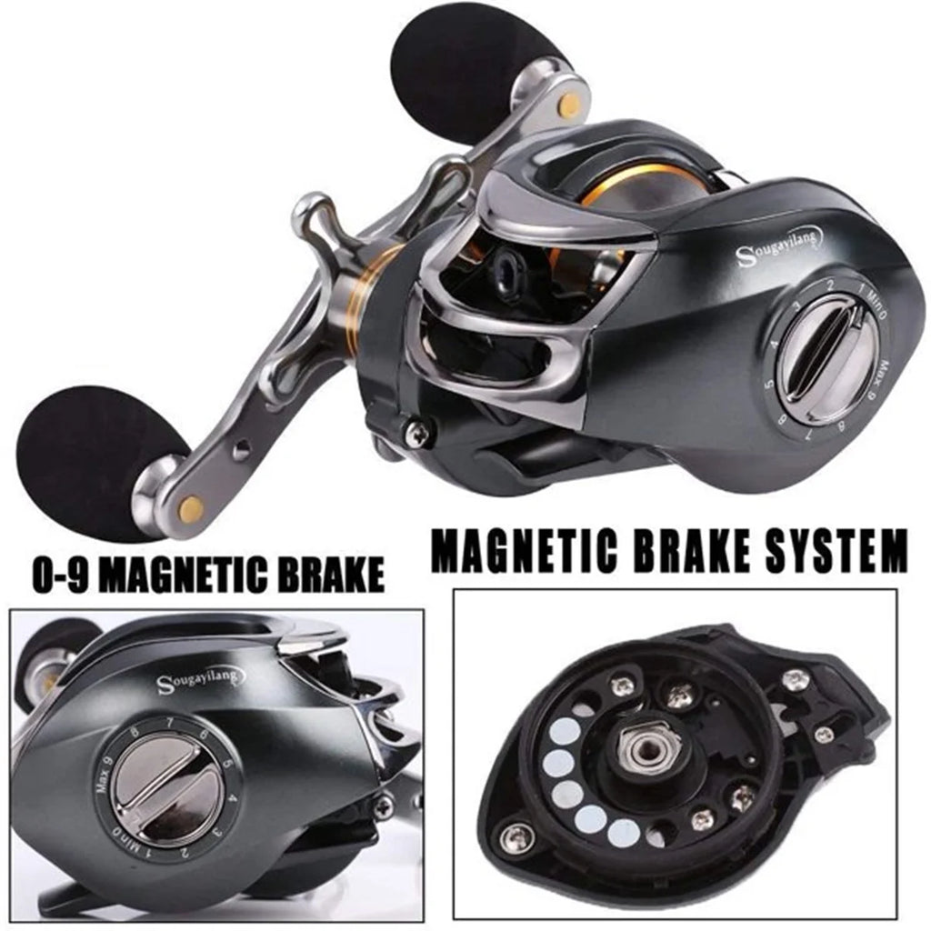 Low Profile Baitcasting Reel 11+1 Bearings 18LB Carbon Drag Fishing Reel Q4227