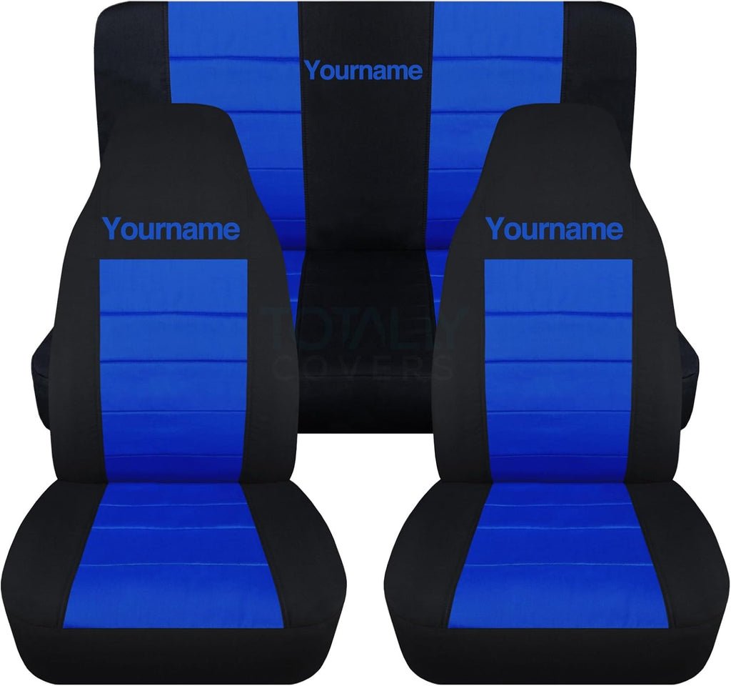 Black & Lime Green 2-Tone Full Set Seat Covers T4648