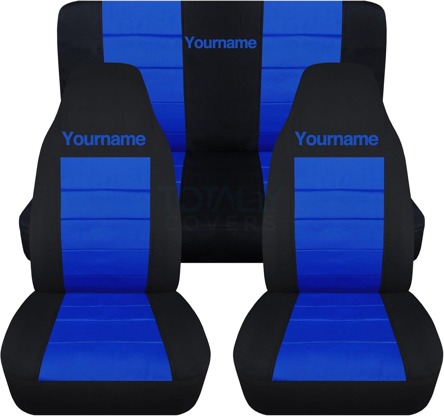 Black & Lime Green 2-Tone Full Set Seat Covers T4648