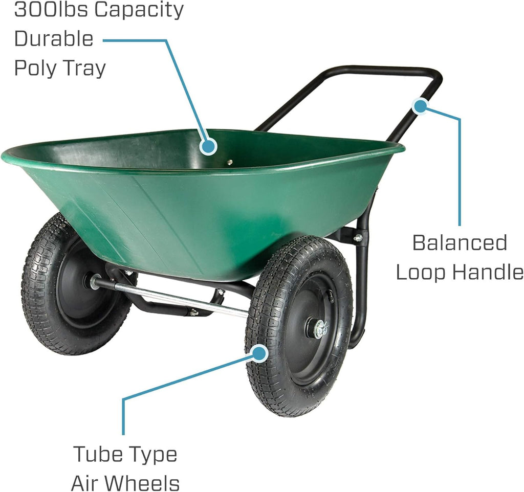 2 Tire Wheelbarrow Garden Cart J162