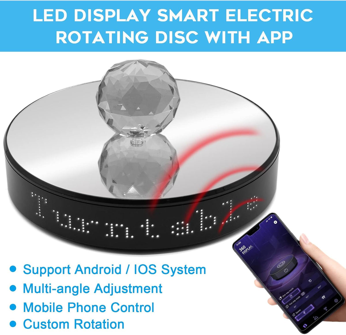 White Light Smart Rotating Turntable Display Stand Q7419