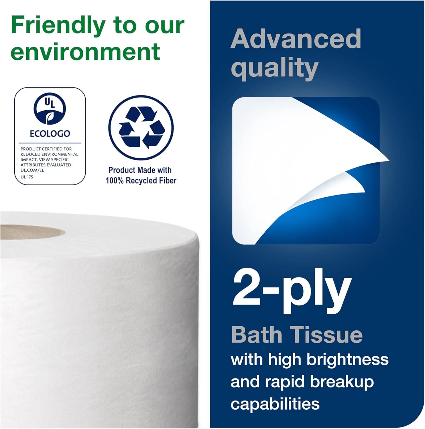 Mini Jumbo Bath Tissue Roll, 2-Ply, White, 12 Rolls, Pack of 2 X723